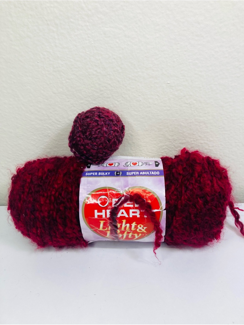 NEW Heart Light & Lofty Super Bulky Yarn in Burgundy